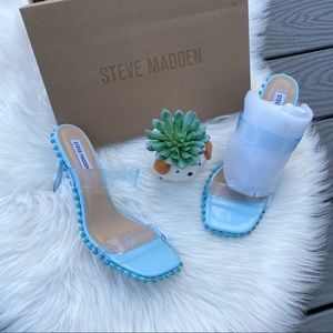 Steve Madden Blue Studded Mule Sandals